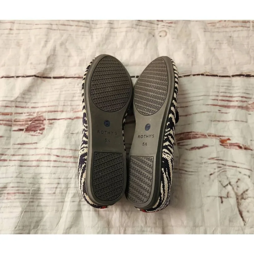 Rothy's Retired Flat Zebra Loafer‎ Size 5.5